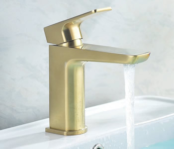 Tailored Swansea Brushed Brass Bathroom Taps
