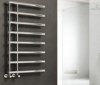 Reina Matera Chrome and Anthracite Open Ended Towel Rails
